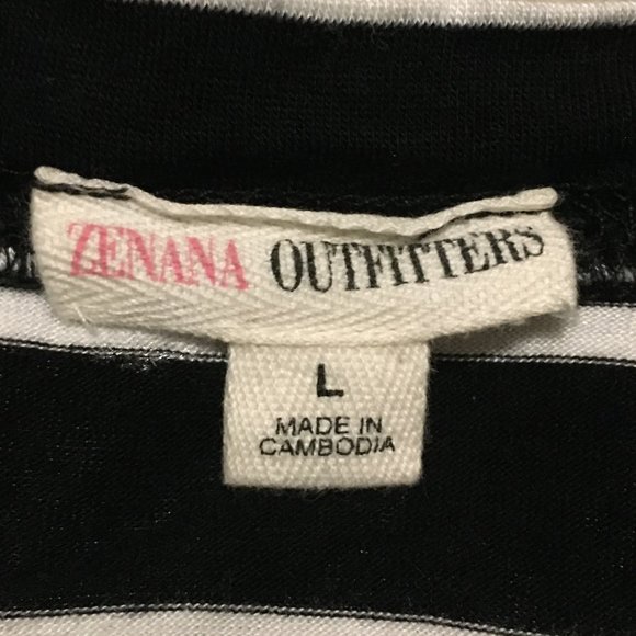 B&W Sailor Stripe Rayon Fitted Tee - Picture 9 of 16